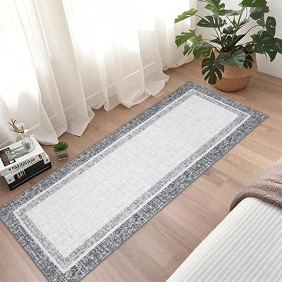Modern Machine WashableArea Rug with Non Slip Backing Low Pile Accent Rug Foldable Contemporary Indoor Carpet