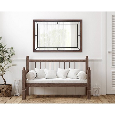 Audubon Rustic Brown Wood and Metal Rectangular Vanity Mirror