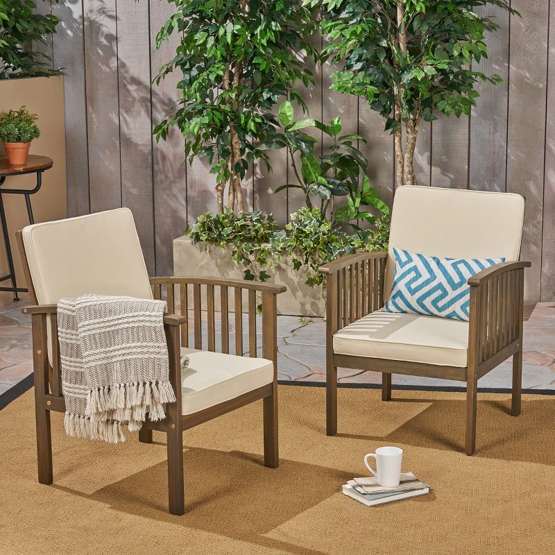 Casa 2pk Acacia Club Chairs - Christopher Knight Home, 3 of 9