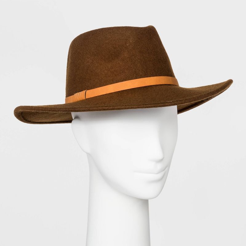 Women&#39;s Felt Wide Brim Fedora Hat - Universal Thread&#8482; Brown, 1 of 3