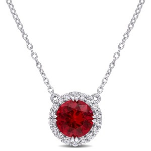 EVERLY JEWELRY | Sterling Silver  2 3/4 CT TGW Created Sapphire Fashion Pendant With Chain, 18-inch - 1 of 4