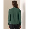 INSPIRE CHIC Women's Tie Neck Contrast Color Button Down Long Sleeves Shirt - 4 of 4