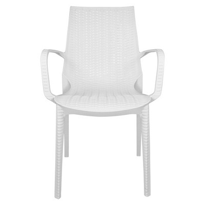 Kent Modern White Polypropylene Outdoor Dining Chair Set of 4