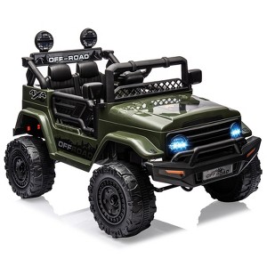12V Electric Ride-On Truck for Kids - Remote Control Car with Spring Suspension, LED Lights, Music & 3 Speeds | Best Gift for Kids - 1 of 4