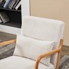 Gulches Beige Polyester Rubberwood Ergonomic Lounge Chair & Natural Wood Coffee Table Set of 1 Mid-Century Accent Furniture for Living Room Bedroom - 4 of 4