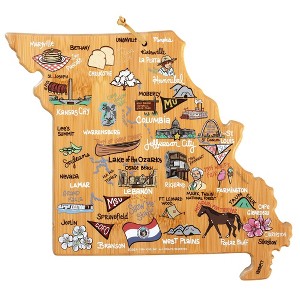 Totally Bamboo Missouri Fish Kiss Cutting Board: Lightweight Bamboo, Multicolored, 11.75" x 13.5", Hand Wash, 1-Year Warranty - 1 of 4