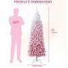 Clearance! 6 FT Prelit Blue Gradient Snow Flocked Christmas Tree, Slim Pencil Xmas Tree, Hinged Branches, Easy Setup - 2 of 4