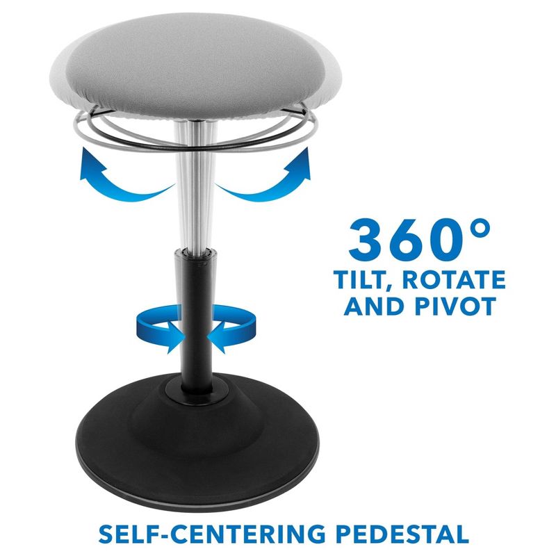 Mount-It! Height Adjustable Standing Desk Stool with Padded Seat & Non-Slip Rubber Base, 4 of 9