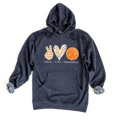 Simply Sage Market Women's Graphic Hoodie Peace Love Basketball