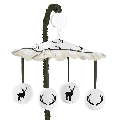 Image of Sweet Jojo Designs Boy Musical Crib Mobile Woodland Camo Green Beige and Black
