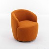 25.6"Swivel Accent 360°Swivel  Armchair Barrel Chair With Black Powder Coating Metal Ring，White+Velvet - 3 of 4