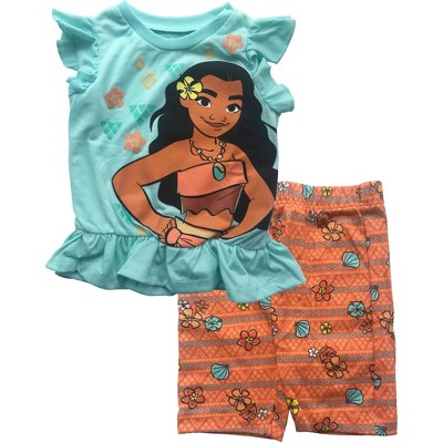 Disney Moana Girls Graphic T-Shirt and Shorts Set 