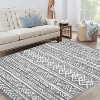 Washable Rugs Large Modern Bordered Playroom Carpet Non-Shedding Low Pile Stain-Resistant Ultra Soft Foldable Accent Rug for Living Room Office - 2 of 4