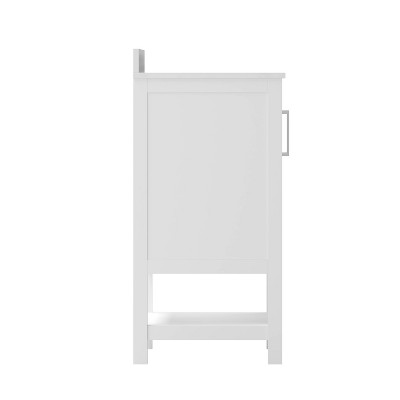 Vivien 36" White Bathroom Vanity with Carrara Marble Countertop