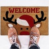Kate Aurora Festive Christmas Wonderland Santa Reindeer Bristled Indoor & Outdoor Holiday Welcome Mat - 18"x30" - 2 of 4