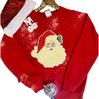 Women's Vintage Santa Bleached Sweatshirt - Midwest Tees