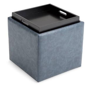 17" Townsend Cube Storage Ottoman with Tray - WyndenHall - 1 of 4
