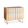 Gigi Rosado Pastel Plaid Walnut Credenza - Deny Designs - image 2 of 3