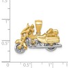 Black Bow Jewelry 14k Two Tone Gold 3D Moveable Motorcycle Pendant - 4 of 4