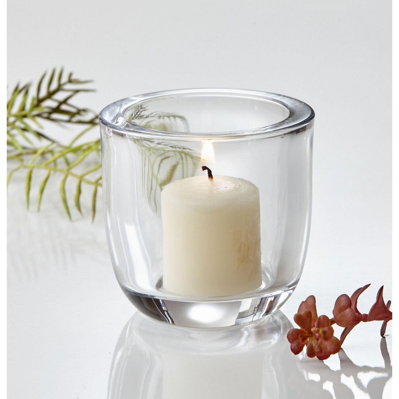 tagltd Classic Tealight Holder Clear Glass Candle Holder, 3.14L x 3.14W x 3.07H inches, 3 of 4