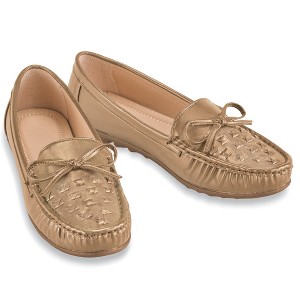 Collections Etc Woven Textured Padded Insoles Slip-On Loafers - 1 of 3