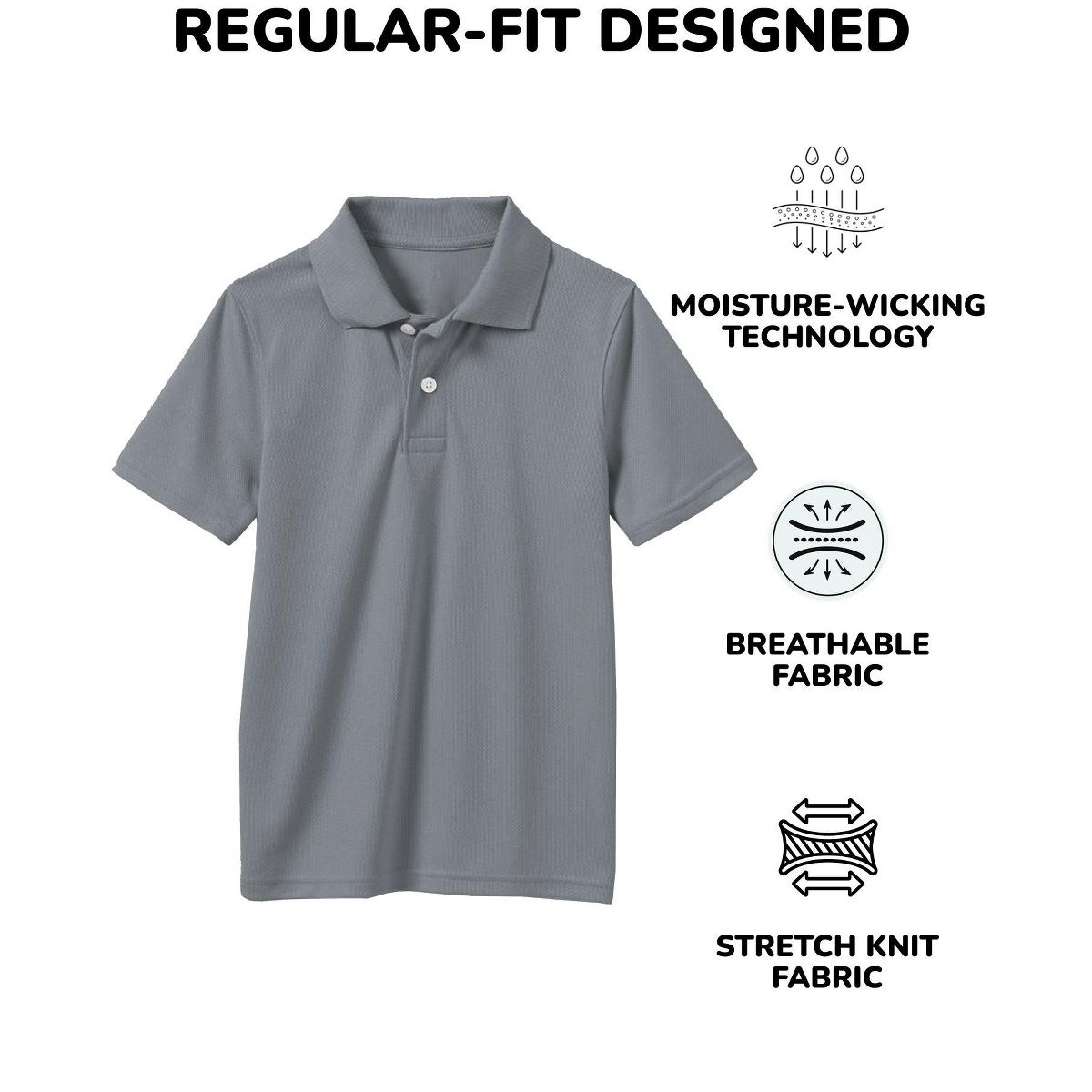 Galaxy By Harvic Boy's Moisture Wicking Short Sleeve Polos (sizes 4-7)-3 Pack - thumbnail 6