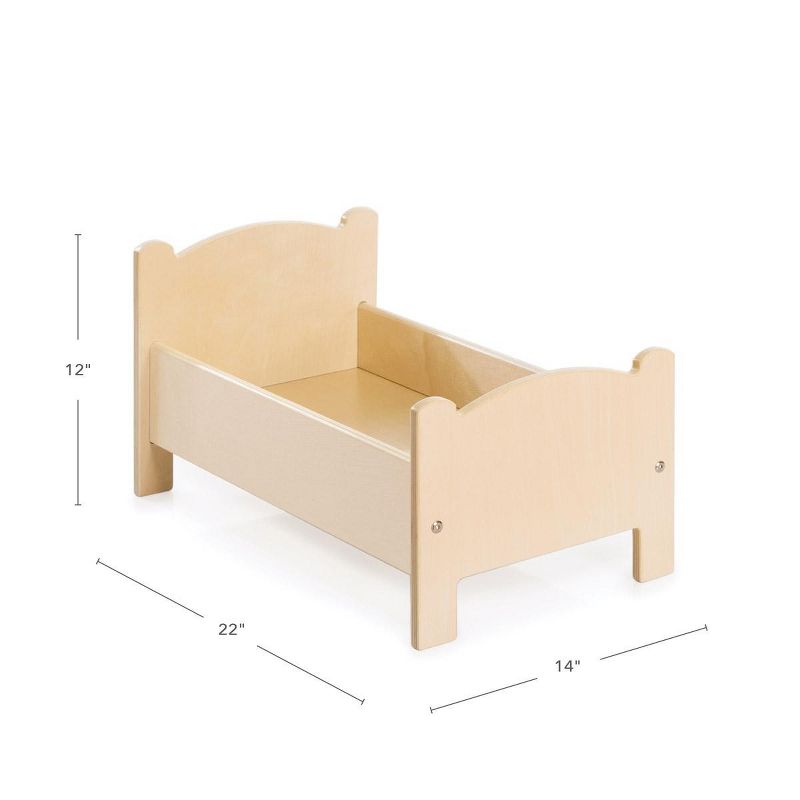 Kaplan Early Learning Wooden Doll Bed with Bedding, 5 of 6