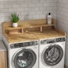 FONTOI Laundry Shelf Topper with Edge, Washer Dryer Countertop, Double Layer Organizer for Washer and Dryer Laundry, Natural Wood, 27.5"*12"*54" - 2 of 4