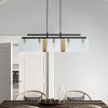 Industrial Black and Gold Linear Pendant Light 5-Light Textured Glass Hanging Light for Dining Room Decor - 3 of 4