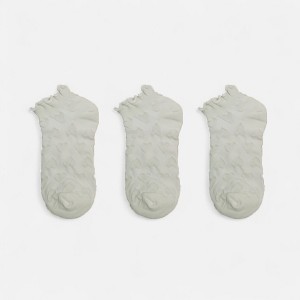 Anna-Kaci Women's 3-Pack Heart Knit Ankle Socks with Ruffle Trim and Soft Stretchy Fabric - 1 of 3