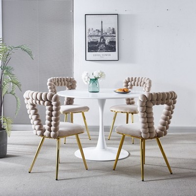 CAVINAS Modern Dining Chair with Upholstery Backrest and Seat,Chairs for Dining Room with Open Back Design,Set of 2/4