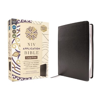NIV Application Bible, Large Print, European Bonded Leather, Black, Red Letter, Comfort Print - (NIV Application Commentary Resources) by  Zondervan