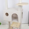 Racxily 165 cm Wood Cat Tree with Large Condo Wood Ladder and Transparent Spacecraft - 3 of 4