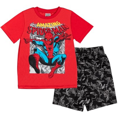 Marvel Avengers Spider-man Graphic T-shirt And Shorts Outfit Set : Target
