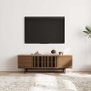 POVISON Mid-Century Modern TV Stand with Sintered Stone, Minimalist Wood Media Console with Slatted Cabinet - 2 of 4