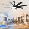 Wanze of Ocean 72 in. Smart Indoor Black Noiseless Black Blades Downrod MountCeiling Fan with 3-Color Dimmable LED and 3-Size Downrods - 4 of 4