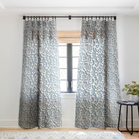 Holli Zollinger Paloma Blue Single Panel Sheer Window Curtain - Deny Designs - image 1 of 4