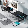 Simple Trending Dual Monitor Stand Riser with 2 USB Charging Ports, Computer Desk Organizer for 2 Monitors,Black - 4 of 4
