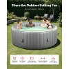 VEVOR Inflatable Hot Tub, 4 to 6 Person Capacity, 81.9 x 26in Round Portable Outdoor Spa, with 130 Soothing Jets, Headrest, LED Light, Cover,Grey - 3 of 4