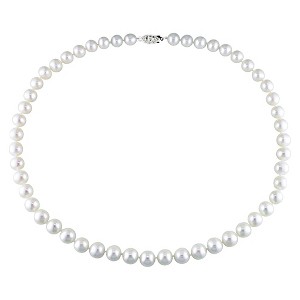 7.5-8mm Cultured Freshwater Pearl Necklace in Sterling Silver - 18" - White - 1 of 4