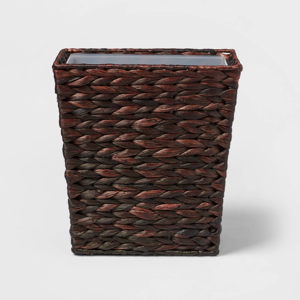 Photos - Waste Bin Wastebasket Dark Weave Black - Threshold™