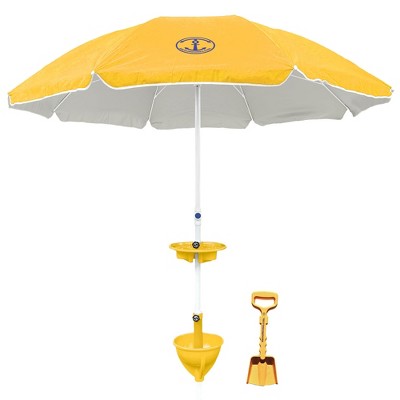 Anchor Works: Classic Beach Umbrella & AnchorONE Kit – Sunset Orange - 7.5ft