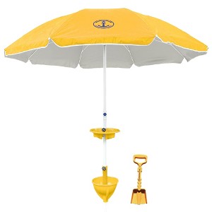 Anchor Works: Classic Beach Umbrella & AnchorONE Kit – Sunset Orange - 7.5ft - 1 of 4