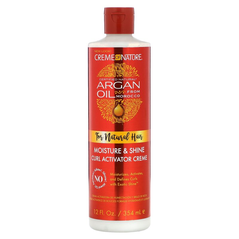 Creme Of Nature Argan Oil From Morocco, Moisture & Shine Curl Activator Creme, 12 fl oz (354 ml), 1 of 3