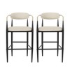 JUJABU Upholstered Back Bar Stools Set of 2, Iron Legs, 260 Lbs Weight Capacity, Suitable for Kitchen Islands - 2 of 4