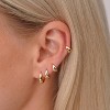 Cartilage Hoop Stack Set - 4 Pairs Gold & Silver Plated Huggie Earrings. - 3 of 4
