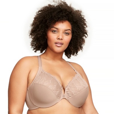 Avenue  Women's Plus Size Embroidered Full Support Underwire Bra - Beige -  46h : Target