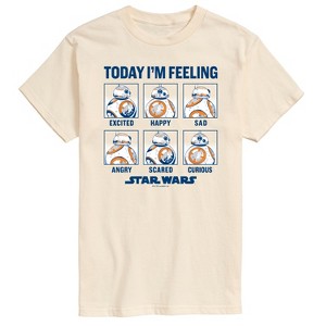 Men's Star Wars: The Force Awakens BB8 Moods Short Sleeve Graphic T-Shirt - Cream - LG Big and Tall - 1 of 4