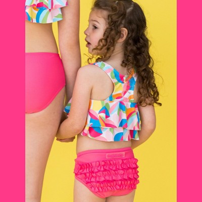 RuffleButts Toddler Girls Flounce Bikini - Tropical Adventure, 4T — фото 5