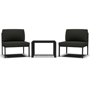 vidaXL Aluminium Patio Sofa Set with Cushions - 3 Piece, Modular Design, Weather-Resistant Outdoor Furniture Set in Anthracite - 1 of 4